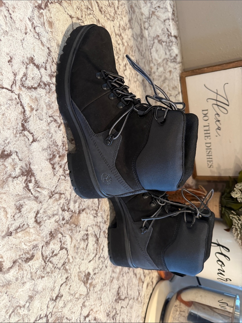 Timberland Men's Black Lace-Up Casual Work Boots
